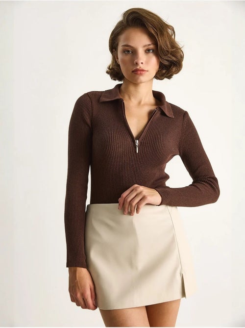Maglione con colletto con zip lucci - Kiabi Maglione con colletto con zip lucci - Kiabi