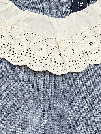 Maglione con collo in voile di cotone