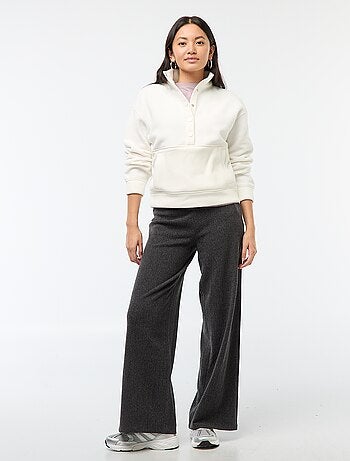 Maglione con collo a lupetto in materiale effetto montone