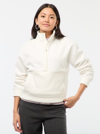 Maglione con collo a camionista in tessuto effetto montone