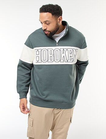 Maglione con collo a camionista stile colorblock in felpa