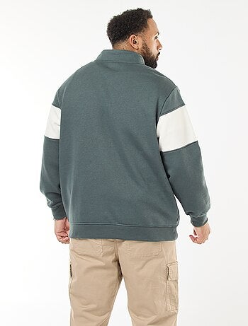 Maglione con collo a camionista stile colorblock in felpa