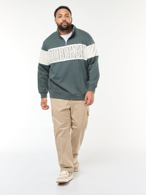 Maglione con collo a camionista stile colorblock in felpa - Kiabi