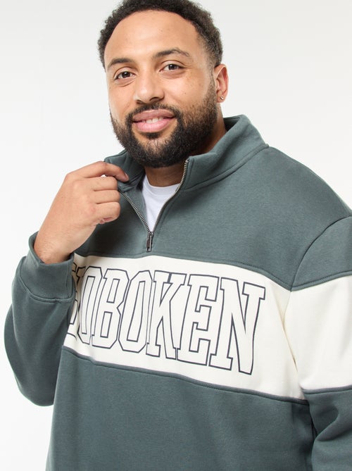 Maglione con collo a camionista stile colorblock in felpa - Kiabi