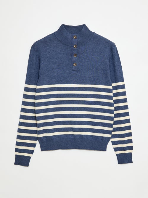 Maglione con collo a cerniera alla marinara - collezione facile da indossare - Kiabi