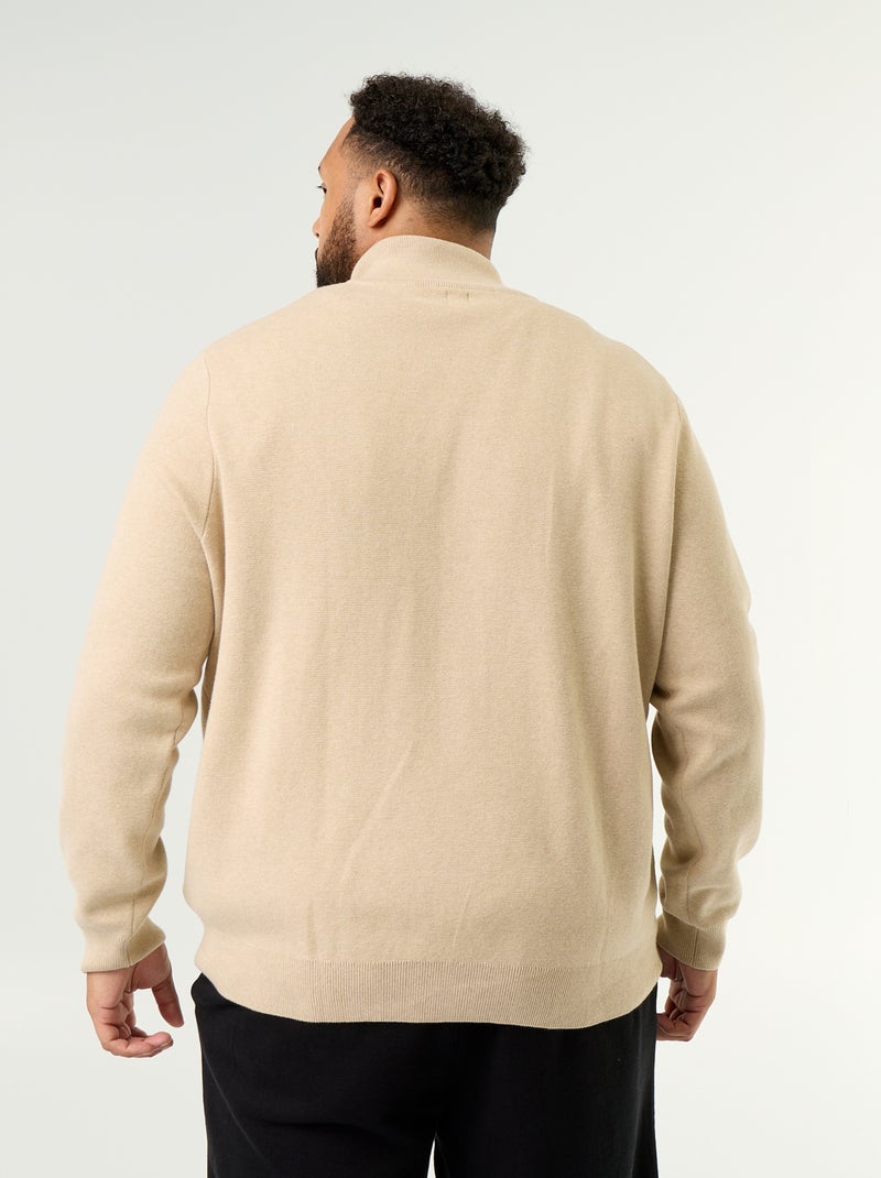 Maglione con collo a cerniera Beige - Kiabi