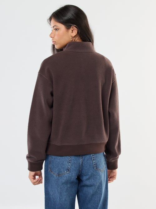 Maglione con collo a lupetto in materiale effetto montone - Kiabi