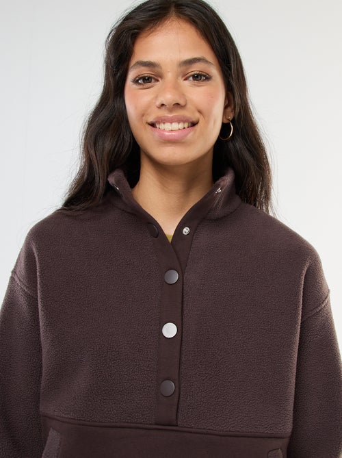 Maglione con collo a lupetto in materiale effetto montone - Kiabi