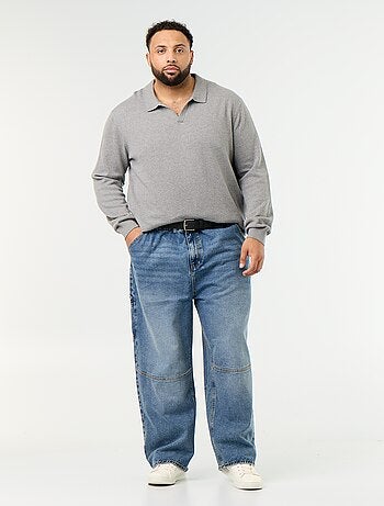 Maglione con collo a polo e maniche lunghe