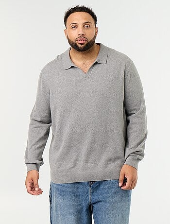 Maglione con collo a polo e maniche lunghe