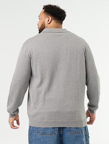 Maglione con collo a polo e maniche lunghe