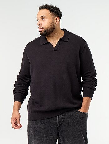Maglione con collo a polo e maniche lunghe