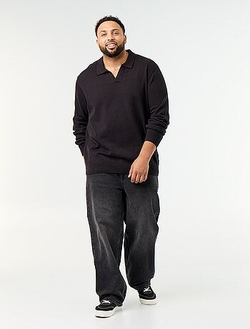 Maglione con collo a polo e maniche lunghe
