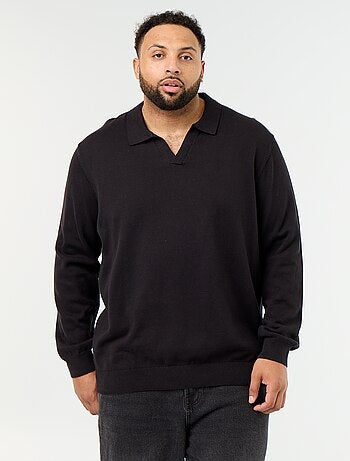 Maglione con collo a polo e maniche lunghe