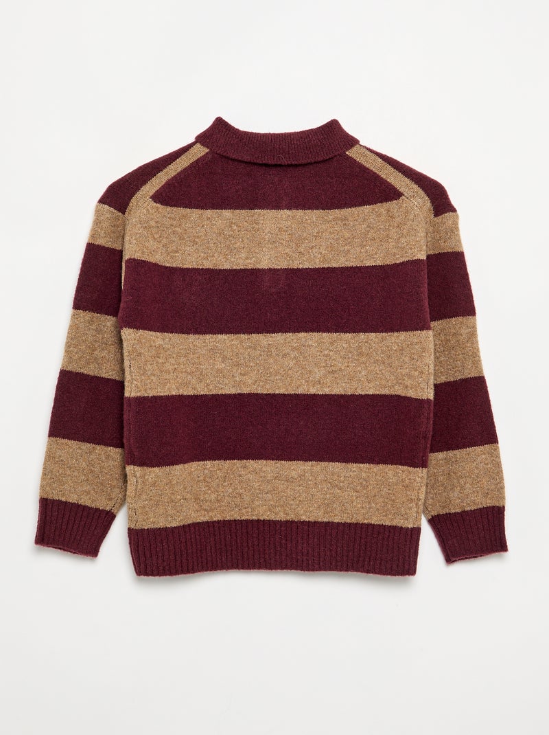 Maglione con collo a polo Rosso - Kiabi