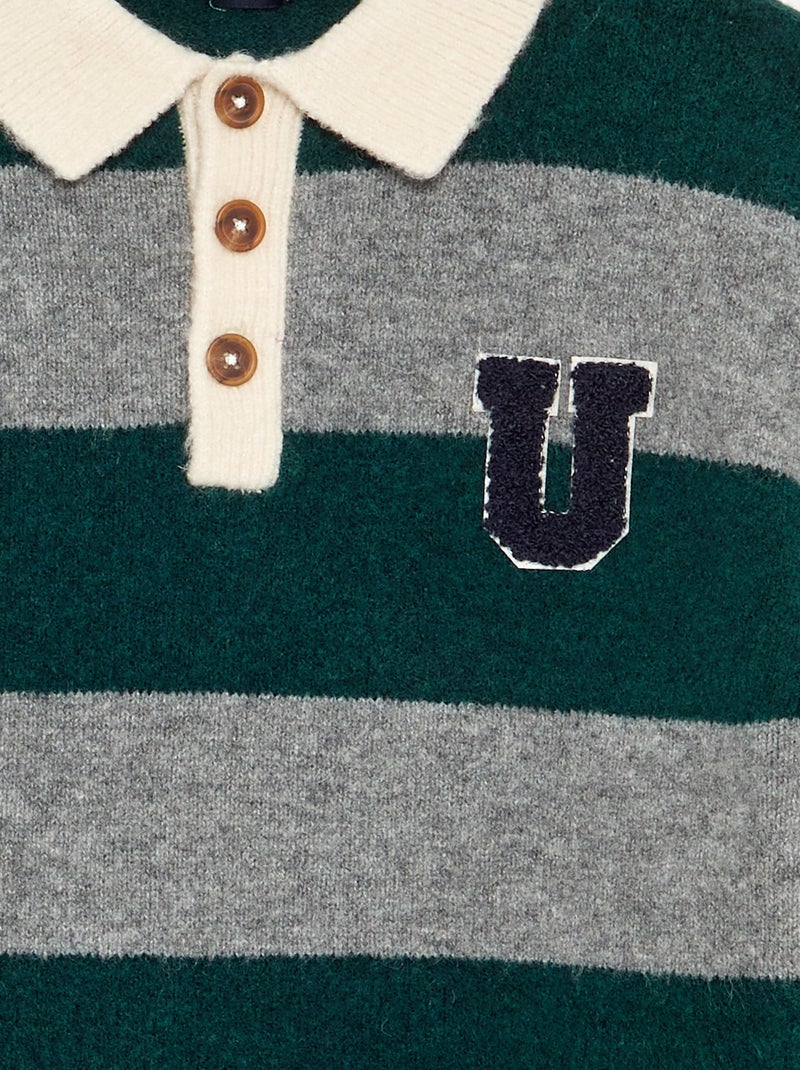 Maglione con collo a polo Verde scuro - Kiabi
