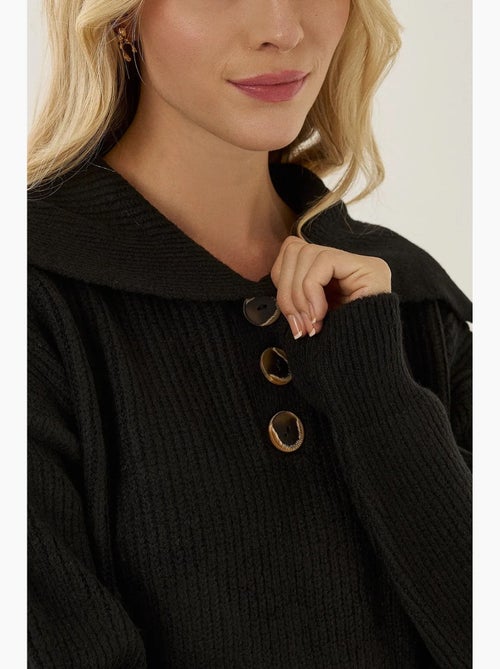 Maglione con collo a scialle e bottoni hiccup - Kiabi