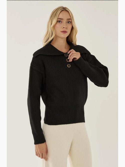 Maglione con collo a scialle e bottoni hiccup - Kiabi