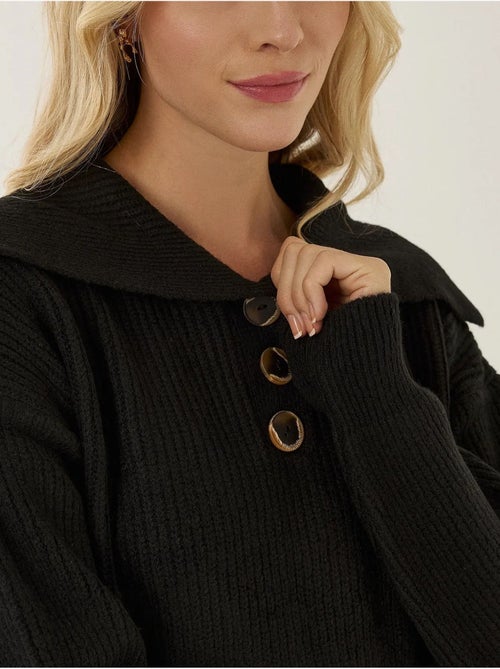Maglione con collo a scialle e bottoni - Kiabi Maglione con collo a scialle e bottoni - Kiabi