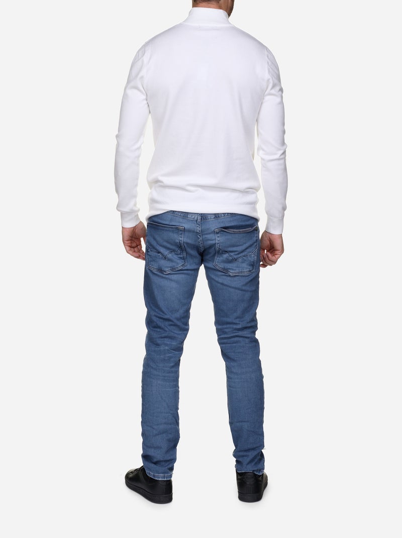 Maglione con collo alto e cerniera - Kenzarro Bianco - Kiabi