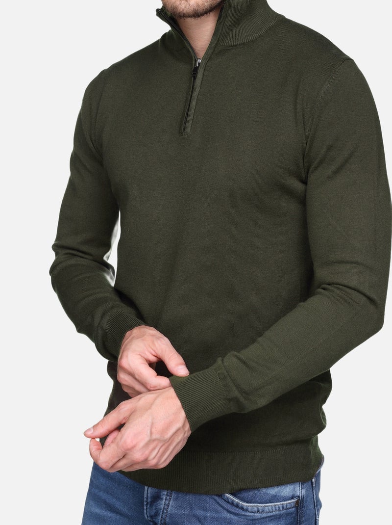 Maglione con collo alto e cerniera - Kenzarro Cachi - Kiabi