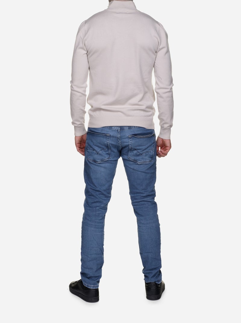 Maglione con collo alto e cerniera - Kenzarro Crema - Kiabi