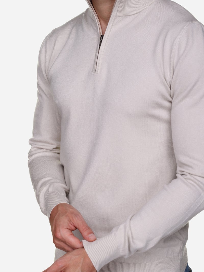 Maglione con collo alto e cerniera - Kenzarro Crema - Kiabi
