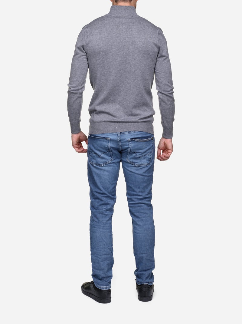 Maglione con collo alto e cerniera - Kenzarro Grigio chiaro - Kiabi