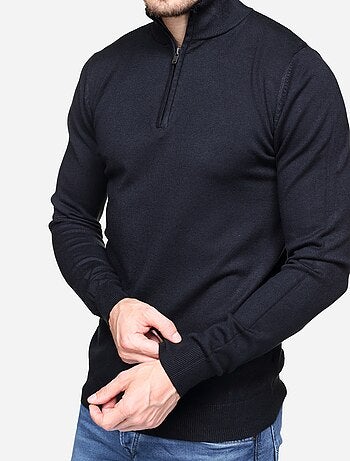 Maglione con collo alto e cerniera - kenzarro