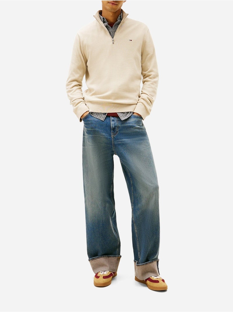 Maglione con collo alto e cerniera - Tommy jeans Beige - Kiabi