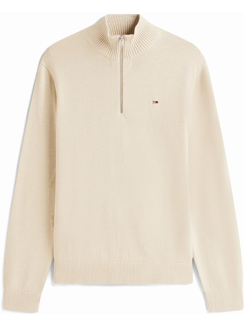 Maglione con collo alto e cerniera - Tommy jeans Beige - Kiabi