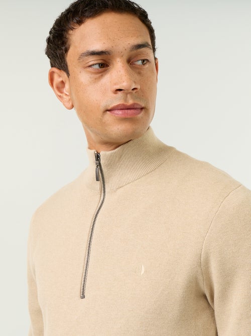 Maglione con collo alto e zip - Kiabi