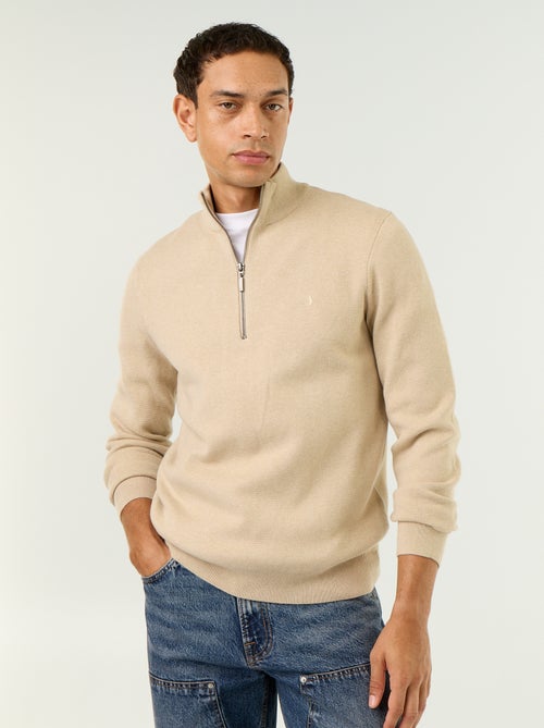 Maglione con collo alto e zip - Kiabi