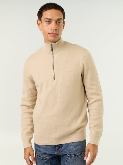 Maglione con collo alto e zip - Kiabi