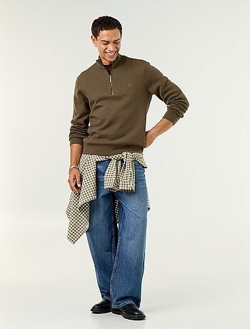 Maglione con collo alto e zip