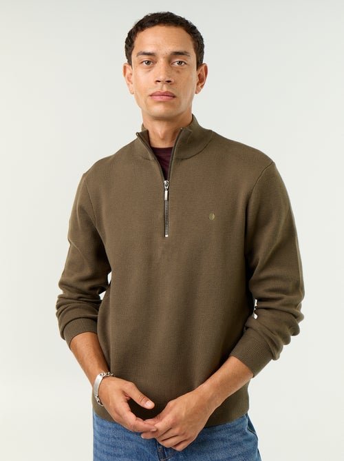 Maglione con collo alto e zip - Kiabi