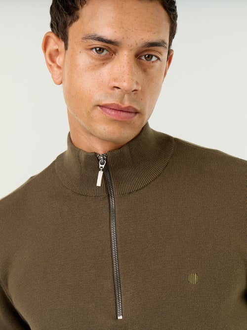 Maglione con collo alto e zip - Kiabi