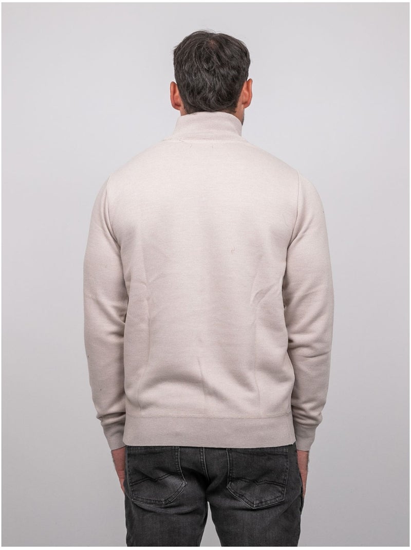 Maglione con collo alto e zip larko Beige - Kiabi
