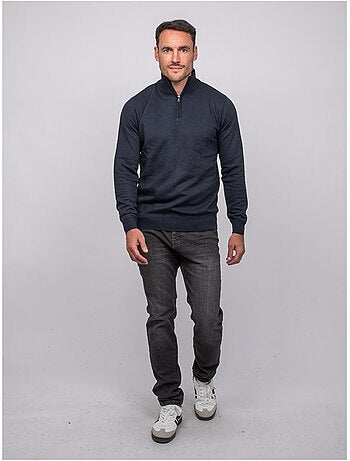 Maglione con collo alto e zip larko