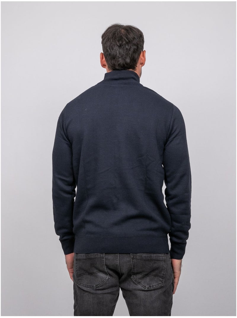 Maglione con collo alto e zip larko Blu marino - Kiabi
