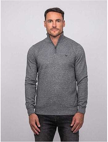 Maglione con collo alto e zip larko