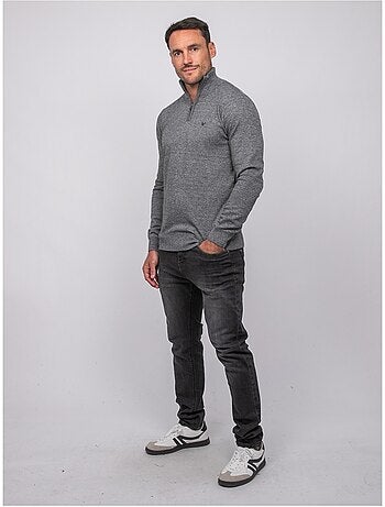 Maglione con collo alto e zip larko