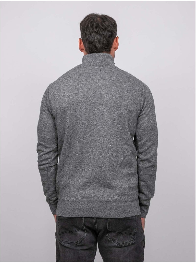 Maglione con collo alto e zip larko Grigio melangiato - Kiabi
