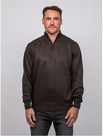 Maglione con collo alto e zip larko