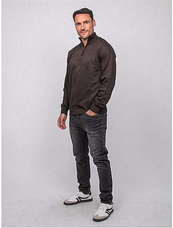 Maglione con collo alto e zip larko