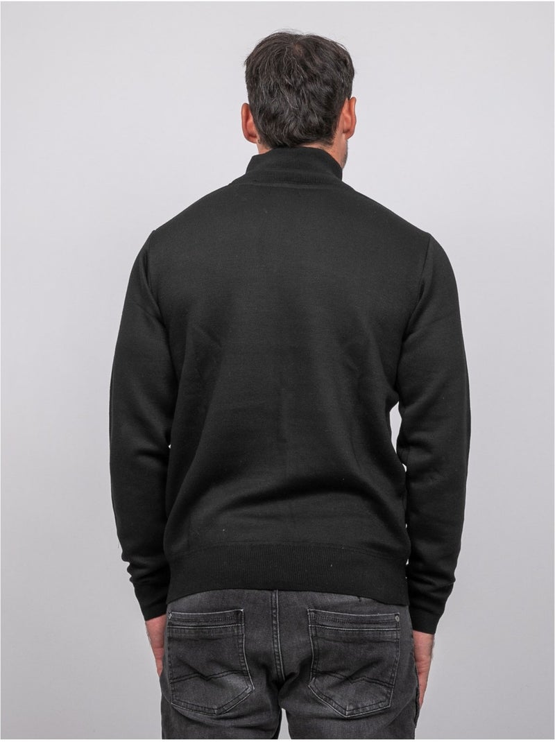 Maglione con collo alto e zip larko Nero - Kiabi