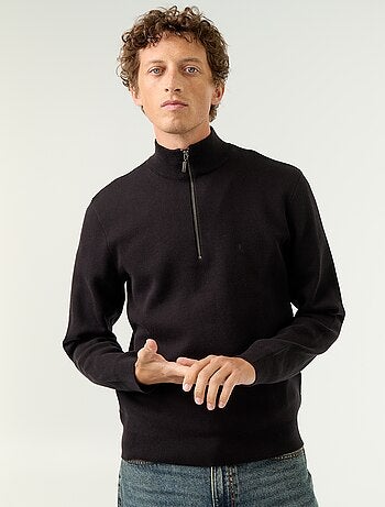 Maglione con collo alto e zip