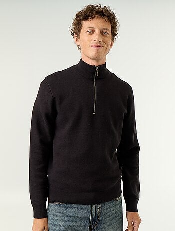 Maglione con collo alto e zip