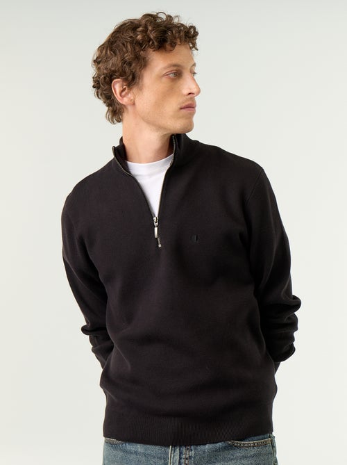 Maglione con collo alto e zip - Kiabi