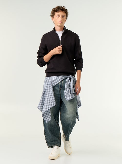 Maglione con collo alto e zip - Kiabi